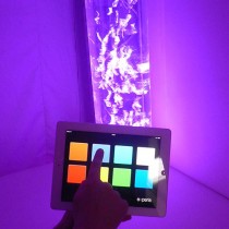 pointing to LED bubble tube learning cause and effect
